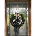 Ayber Siyah Welcome Kapı Süsü Ahşap Hoşgeldinizi Hediyelik 30 x 30 cm Kişiselleştirilmiş