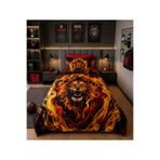 AYBERK HOME TEXTİLE Aslan Figürlü Dijital Baskılı %100 Pamuklu Tek Kişilik Nevresim Takımı (4 Parça)