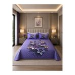 AYBERK HOME TEXTİLE LİLYUM Dört Mevsim Kapitoneli Çift Kişilik Nevresim Takımı 6 Parçalı Lastikli Çarşaf