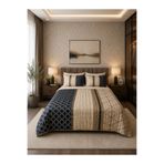 AYBERK HOME TEXTİLE VELORA PREMİUM Dört Mevsim Kapitoneli Çift Kişilik Nevresim Takımı 6 Parçalı
