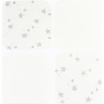 Aybi Baby 4’lü Bebek Ağız Mendili Seti – %100 Pamuk -Gri/beyazyıldızlı - 20 x 20 cm - Gri - Beyaz