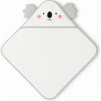 Aybi Baby Cute Rabbit Şapkalı Bebek Havlusu 75×80 cm %100 Pamuk -Koala - 0 - 2 Yaş - Beyaz - Gri
