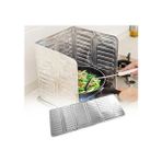 AY&ÇA Home Folyo Yağ Sıçratmaz Ocak Arkası Alüminyum Koruyucu, Piknik Tüpü Rüzgar Önle 84X32.5 cm - Gümüş - Gri