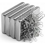 Aycer 1 Adet 40X20X5MM Neodyum Magnet Güçlü N35 Mıknatıs Köşeli Nikel Kaplama ( Lisinya )
