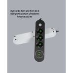 Aycer 3 USB Çıkışlı Hızlı Şarjlı Anahtarlı Üçlü Priz - Lisinya
