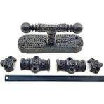 Aycer Antika Tarz Dekoratif Pirinç Üstten Ispanyolet - 133X40 Mm, Oksit