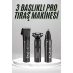 Aycer Dijital Göstergeli 3 Başlıklı Tıraş Makinesi Islak Kuru Lazer Öncesi Günlük - Lisinya
