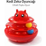 Aycer Hacıyatmaz Kedi Oyuncağı 3 Katlı Toplu Zeka Oyuncağı 20X21 cm – Devrilmez Interaktif Oyuncağı