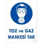 Aycer Toz ve Gaz Maskesi Uyarı Levhası 25X35 Kod:18
