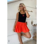 Aychayla Bel Lastikli Mini Balon Etek - Nar Çiceği