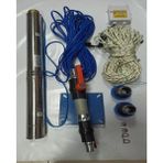 Aycı Mühendislik 4SDM16/9 3 Hp Alarko 30 mt Yassı Kablolu Panolu 60 mt Halatlı Çift Vanalı Akıtma Başlıklı Monofaze Takım Dalgıç Pompa