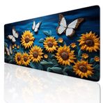 Ayçiçeği Büyük Fare Altlığı Oyun Mouse Pad Büyük 24x12 inç Klavye Mat Kaymaz Kauçuk Tabanlı, Mousepad Yıkanabilir Genişletilmiş Büyük Fare Paspasları, Ev Ofis Çalışmaları için Fare Altlığı 3-844
