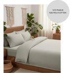 Ayçiçek Home Çift Kişilik Nevresim Takımı 160/200 Lastikli Çarşaf 180/220 Yorgan Ölçüsü 4 Adet Yastık Kılıfı - Fildişi - 160 x 200 cm