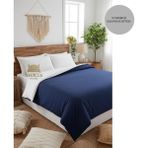 Ayçiçek Home Çift Kişilik Nevresim Takımı 160/200 Lastikli Çarşaf 180/220 Yorgan Ölçüsü 4 Adet Yastık Kılıfı - Lacivert - Beyaz - 160 x 200 cm
