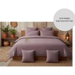 Ayçiçek Home Çift Kişilik Nevresim Takımı 160/200 Lastikli Çarşaf 180/220 Yorgan Ölçüsü 4 Adet Yastık Kılıfı - Mor - 160 x 200 cm