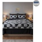 Ayçiçek Home Çift Kişilik Nevresim Takımı 160/200 lastikli çarşaf ölçüsü 180/220 yorgan ölçüsü - 160 x 215 cm - Antrasit - Siyah - Beyaz