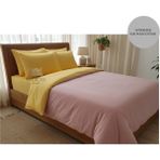 Ayçiçek Home Tek Kişilik Nevresim Takımı 100/200 Lastiksiz Çarşaf 160/215 Yorgan Ölçüsü - Sarı - Pembe - 160 x 215 cm