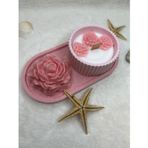 Ayd 3 Lü Mum&biblo Gerçek Statis Çiçeği Şakayık Doğal Soya Wax Ahşap Fitil Vanilya Kokulu Mum&biblo