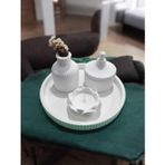 AYD Yuvarlak Tepsi Süslük Dekoratif İskandinav Vazo & Lotus Mum&Biblo %100 Doğal Soya&Taş Tozu