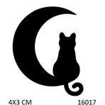 Ay'da Bir Kedi Yapışkanlı Stencil Süsleme Ve Boyama Kalıbı