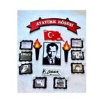 Aydede Oyunevi Meşaleli ve İmzalı Resimli Atatürk Köşesi Panosu Keçe / Atatürk Köşesi Okul Öncesi İlkokul Hazır