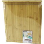 Ayder 38X45CM AHŞAP BAMBU KESİM PANOSU - KESME TAHTASI TEZGAH ÜSTÜ KANALLI - KENAR DESTEKLİ (Timya/Go1395