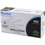 Ayder BROCH S BEDEN SİYAH PUDRASIZ NİTRİL MUAYENE ELDİVENİ 100LÜ (Timya/Go1395) 201489