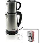 Ayder ELEKTRİKLİ ÇAY MAKİNESİ ÇAYCI SET 1.8LT SU ISITICI PLS.+ 0.8LT DEMLİK ÇELİK TABAN 1800W 360 DERECE G