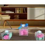 Ayder Online Satış 5cm-5cm ebatlarda Kokulu Doğal pembe-yeşil renk 3 lü Dekoratif mum