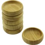 Ayder Timya 6 Adet - Yuvarlak Ahşap Bambu Çerezlik - Lokumluk Kase Derinlik: 1.7cm - Çap: 8.8cm (TIMYA/GO1395) 199663