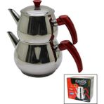 Ayder Timya Aile Büyük Boy Küre Çelik Çaydanlık Seti Üst: 1.2lt - Alt: 2lt (TIMYA/GO1395) 199814