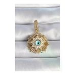 Ayder Timya P191236S1878 Pirinç Gold Renk Nazar Boncuklu Saçaklı Yıldız Figür Ajda Charm (Timya/1395) 191236