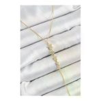 Ayder Timya P193044S9223 Pirinç Zirkon Taşlı Sıralı Yıldız Figürlü Y Model Gold Renk Kadın Kolye (Timya/1395) 193044