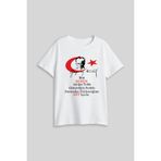 AYDESİGN Kişiye İsme Özel 23 Nisan 19 Mayıs Milli Bayramlar Atatürk Baskılı Erkek Kız Çocuk Beyaz Tişört T-shirt