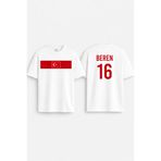 AYDESİGN Kişiye Özel İsim Baskılı Milli Takım Dünya Kupası Unisex Beyaz Tişört T-shirt
