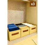 aydev home collection 3'lü Jüt Gardrop düzenleyici, Dolap içi Düzenleyici, Kıyafet Düzenleyici Kutu Organizer