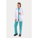 Aydın Online Uzun Kol Beyaz Kısa Boy Klasik Yaka Doktor Hemşire Öğretmen Önlüğü Alpaka Kumaş - 2XL