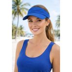 Aydın Şapkacınız Pamuk Cırtlı Ayarlanabilir Uv Korumalı Yazlık Tenisçi Şapka – Unisex Spor Vizör - Standart - 01-Mavi