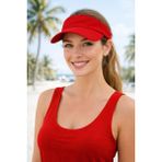 Aydın Şapkacınız Pamuk Cırtlı Ayarlanabilir Uv Korumalı Yazlık Tenisçi Şapka – Unisex Spor Vizör - Standart - 02-Kırmızı