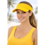 Aydın Şapkacınız Pamuk Cırtlı Ayarlanabilir Uv Korumalı Yazlık Tenisçi Şapka – Unisex Spor Vizör - Standart - 104 Sarı