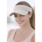 Aydın Şapkacınız Pamuk Cırtlı Ayarlanabilir Uv Korumalı Yazlık Tenisçi Şapka – Unisex Spor Vizör - Standart - Ekru