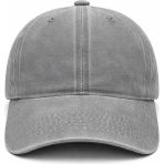 Aydın Şapkacınız Unisex Yıkanmış Eskitme Şapka %100 Pamuk Ayarlanabilir Vintage Baseball Cap - Standart - 01-Gri