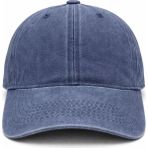 Aydın Şapkacınız Unisex Yıkanmış Eskitme Şapka %100 Pamuk Ayarlanabilir Vintage Baseball Cap - Standart - 01-Mavi