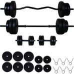 Aydın Sport 48 kg Z Bar ve Düz Barlı Halter Dambıl Seti