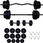 Aydın Sport 58 kg Z Bar ve Düz Barlı Halter Dambıl Seti
