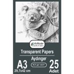 Aydınger Kağıdı A3 83 Gr Eskiz Kağıdı 25 Adet Artmaster Aydınger Kağıt 29,7X42 Cm Buzlu Mumlu Kağıt Çizim Kağıdı