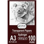 Aydınger Kağıdı A3 90-95 gr Eskiz Kağıdı 100 Adet Artmaster Aydınger Kağıt 29,7X42 cm Buzlu Mumlu Kağıt Çizim Kağıdı - Standart