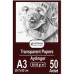 Aydınger Kağıdı A3 90-95 gr Eskiz Kağıdı 50 Adet Artmaster Aydınger Kağıt 29,7X42 cm Buzlu Mumlu Kağıt Çizim Kağıdı - Standart
