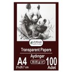 Aydınger Kağıdı A4 90-95 Gr Eskiz Kağıdı 100 Adet Artmaster Aydınger Kağıt 21X29,7 Cm Buzlu Mumlu Kağıt Çizim Kağıdı