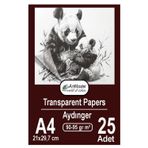 Aydınger Kağıdı A4 90-95 Gr Eskiz Kağıdı 25 Adet Artmaster Aydınger Kağıt 21X29,7 Cm Buzlu Mumlu Kağıt Çizim Kağıdı